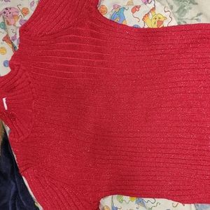 Women's sparkly red sweater
